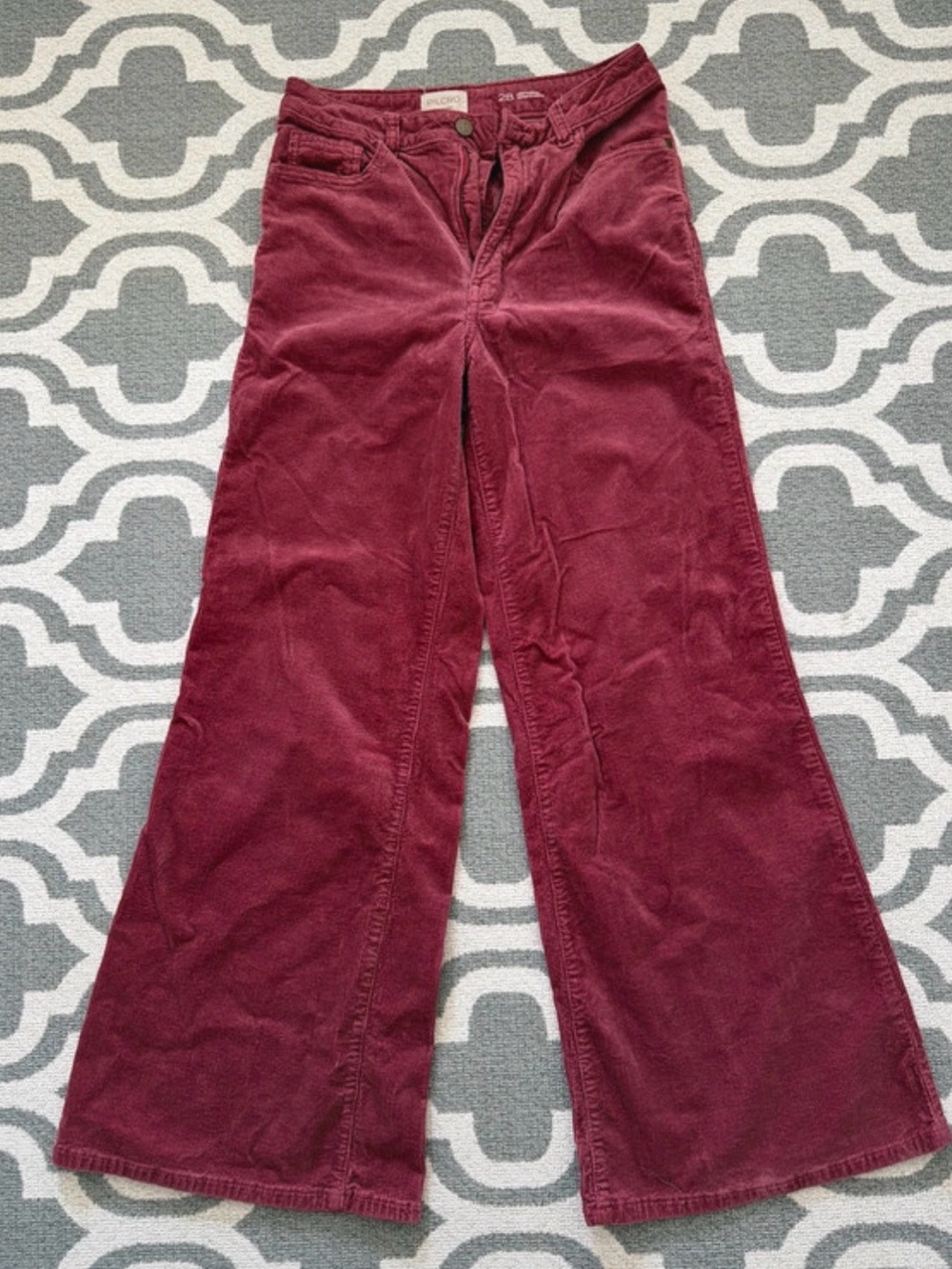 Pilcro for Anthropologie women’s 28 wide leg pink corduroy pants